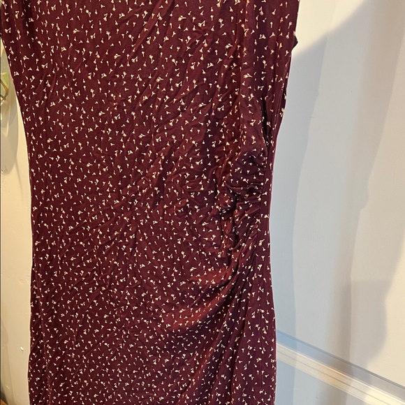 LOFT Burgundy Patterned Mini Dress - Picture 3 of 5